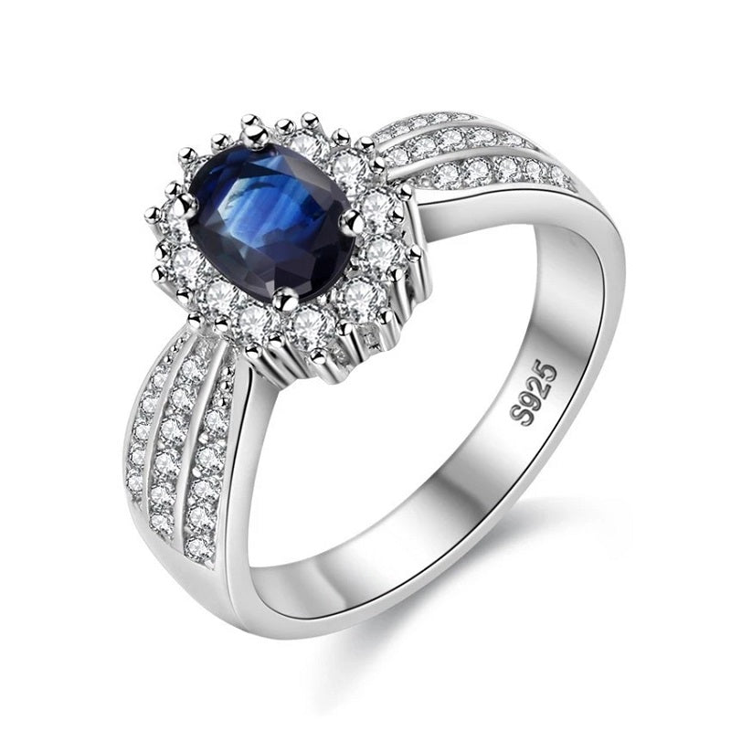 The Deep Ocean Stone Sapphire Silver Birthstone (September) Ring